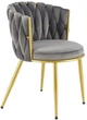 Krzesło do kuchni i salonu Halmar K517 ze złotym stelażem Popielate (5905248126367) - obraz 1