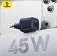 Мережевий зарядний пристрій Baseus EnerFill FN22 GaN 45W Type-C (PD 3.0 / QC 3.0), швидка зарядка, Black - зображення 1