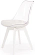 Стілець для кухні та вітальні Halmar K245 Прозорий з Білим (5905248117549) - зображення 1