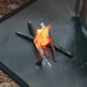 Защитный огнестойкий коврик M 50 x 37 см жаростойкий коврик для барбекю под мангал буржуйку гриль и камин Черный с чехлом - изображение 2