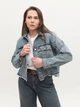 Джинсовая куртка женская синяя укороченная 574-63-T XS - изображение 9