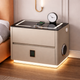 Смарт тумба приліжкова QYJXF02 47×39×48 см, бездротова зарядка, Bluetooth, LED підсвітка, кодовий замок, біла - зображення 3