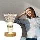 Декоративна настільна LED-лампа нічник у вигляді кришталевої вази з квітами - зображення 8