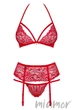 Комплект с поясом Obsessive 838-SEG-3 set L/XL Красный - изображение 3