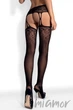 Чулки сетка с ажурным поясом Obsessive stockings S206 S/M/L Nero - изображение 2