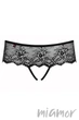 Трусики з вирізом Obsessive Merossa otwarte L/XL Чорні - зображення 3