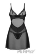 Пеньюар прозорий з трусиками Obsessive Stelisa Chemise XXL/XXXL Чорний - зображення 3