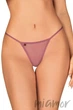 Стринги с гипюровой вставкой Obsessive Luiza L/XL Тауп - изображение 1