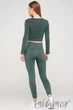 Легінси безшовні із широким поясом GIULIA Leggings Energy Khaki L/XL Зелені - зображення 4