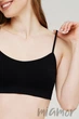Бесшовный топ на тонких бретелях Giulia Cami top Nero L/XL Черный - изображение 2