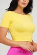 Топ безшовний з короткими рукавами Giulia Crop T-Shirt ILLUMINATING S/M Жовтий - зображення 1
