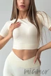 Топ безшовний з короткими рукавами Giulia Crop T-Shirt MILK S/M Молочний - зображення 2
