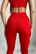 Леггинсы бесшовные в рубчик InSecret Leggings Basic Ribbed AURORA RED L/XL Красные - изображение 3