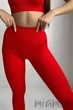 Леггинсы бесшовные в рубчик InSecret Leggings Basic Ribbed AURORA RED L/XL Красные - изображение 4