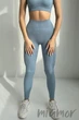 Легінси безшовні в рубчик InSecret Leggings Basic Ribbed FADED DENIM L/XL Сіро-блакитні - зображення 1