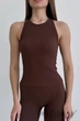 Майка-борцовка в рубчик InSecret Canota Ribbed Sport Black Coffee S/M Темно-коричнева - зображення 2