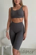 Велосипедки удлиненые в рубчик InSecret Tracks Ribbed Basic Long Poppy Seed XXL Темно-серые - изображение 1