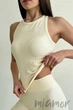 Майка-борцовка в рубчик InSecret Canota Ribbed Sport Arctic Wolf S/M Молочна - зображення 2