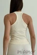 Майка-борцовка в рубчик InSecret Canota Ribbed Sport Arctic Wolf S/M Молочна - зображення 3