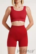 Шорты короткие в рубчик с эффектом пуш-ап GIULIA SHORTS RIB SHAPE WINERY S/M Бордовые - изображение 3