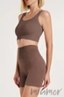 Шорти короткі в рубчик з ефектом пуш-ап GIULIA SHORTS RIB SHAPE DEEP TAUPE L/XL Тауп - зображення 3