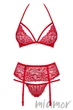 Комплект білизни з поясом Obsessive 838-SEG-3 S/M Червоний - зображення 3