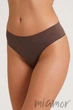 Трусики безшовні в рубчик GIULIA Brasilian briefs RIB Deep Taupe L/XL Тауп - зображення 1