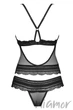 Комплект - топ з трусиками-бікіні Obsessive Ivannes set L/XL Чорний - зображення 4