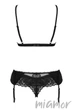Комплект білизни з поясом Obsessive Maderris set XL/XXL Чорний - зображення 4