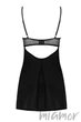 Сорочка жіноча з трусиками Obsessive Serena Love chemise M/L Чорна - зображення 4