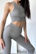Топ бесшовный в рубчик GIULIA Halter Top Rib ULTIMATE GREY L/XL Серый - изображение 2