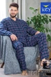 Комплект/пижама мужской фланелевый Key MNS 414 B23 3XL Темно-синий - изображение 2