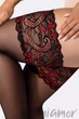 Чулки большого размера с широким кружевом Mona Glam 30 den 7/8 Черные - изображение 2