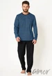 Мужской комплект/пижама хлопковый Key MNS 384 B24 2XL Синий - изображение 1