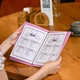 Кожаная папка А5 Inko Horeca для меню с фиксацией на резинку ШМ06А5 Розовый - изображение 10