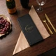Трифолд для меню А4 Inko Horeca Кожаный с тремя полями и угловыми креплениями ШМ15А4 Черный - изображение 1