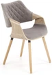 Стілець для кухні та вітальні Halmar K396 із підлокітниками Світлий дуб/Сірий (5905248121539) - зображення 1