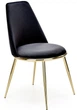 Krzesło do kuchni i salonu Halmar K460 ze złotym stelażem Czarne (5905248125780) - obraz 1