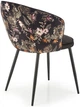 Krzesło do kuchni i salonu Halmar K506 Czarne ze wzorem (5905248126152) - obraz 8