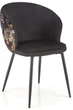 Krzesło do kuchni i salonu Halmar K506 Czarne ze wzorem (5905248126152) - obraz 9