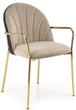 Krzesło do kuchni i salonu Halmar K500 ze złotym stelażem Beżowe/Czarne (5905248126060) - obraz 11