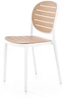 Стілець для кухні Halmar K529 пластиковий Білий/Натуральний (5905248132115) - зображення 4