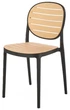 Стілець для кухні Halmar K529 пластиковий Чорний/Натуральний (5905248132139) - зображення 1