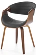 Стілець для кухні та вітальні Halmar K544 Чорний/Горіховий (5905248132542) - зображення 1