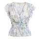 Жіноча синя блузка з оборками Guess Joandra з візерунком XS W2GH81WE550 P7BJ (XS - изображение 4