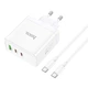 Зарядний комплект Hoco N30 Glory PD/QC 65W обладнано трьома портами та двома Type-C та одним USB Supports for PPS / QC3.0 / FCP / AFC and other fast charging protocols. EU plug - зображення 1