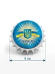 Відкривашка у формі кришки,з державною тематикою,срібло,глянець,метал - зображення 1