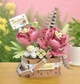Конструктор цветочная корзина Pink Tenderness серия Flower Basket Романтическая встреча 395 деталей - изображение 7