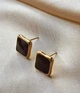 Женские сережки "Квадраты" 1.3см Fashion jewelry Коричневые - изображение 4