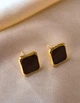 Женские сережки "Квадраты" 1.3см Fashion jewelry Коричневые - изображение 7